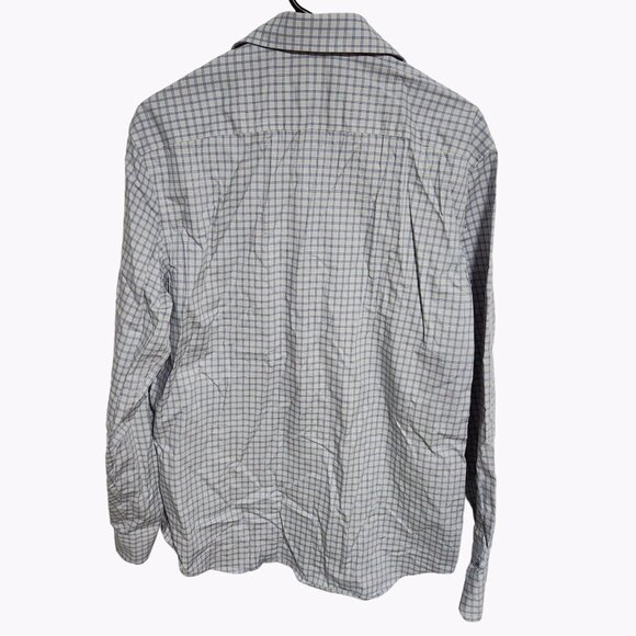 Old Navy Signature Shirt Mens Size Medium Plaid Button Front Long Sleeve No Iron - Picture 2 of 4